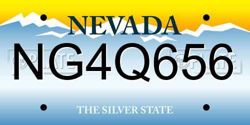 NG4Q656 Nevada License Plate