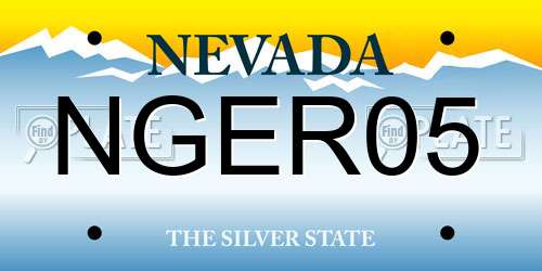 NGER05 Nevada License Plate