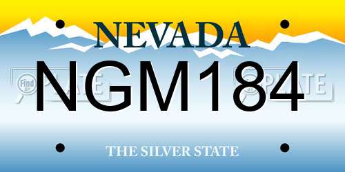 NGM184 Nevada License Plate