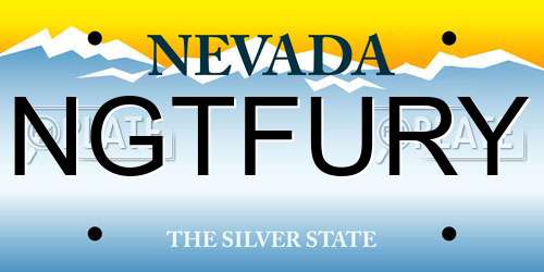 NGTFURY Nevada License Plate