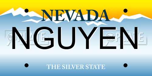 NGUYEN Nevada License Plate