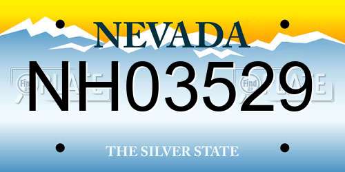NH03529 Nevada License Plate