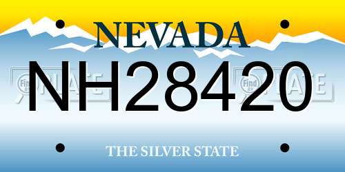 NH28420 Nevada License Plate