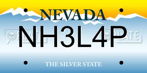 NH3L4P Nevada License Plate