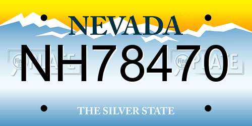 NH78470 Nevada License Plate