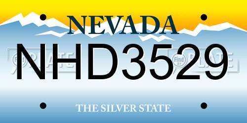 NHD3529 Nevada License Plate