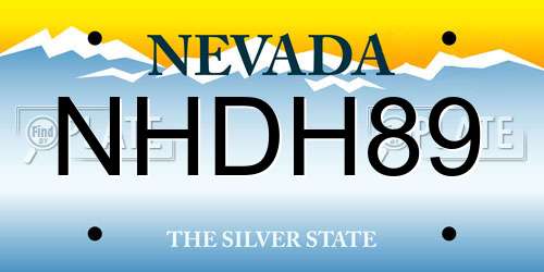 NHDH89 Nevada License Plate
