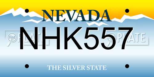 NHK557 Nevada License Plate