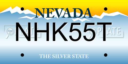 NHK55T Nevada License Plate