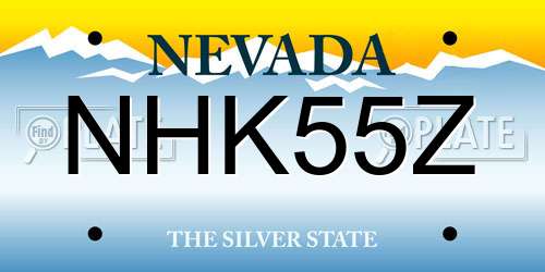 NHK55Z Nevada License Plate