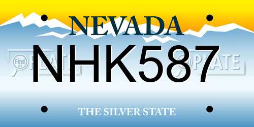 NHK587 Nevada License Plate
