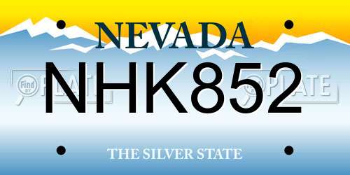 NHK852 Nevada License Plate
