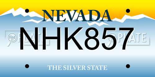 NHK857 Nevada License Plate