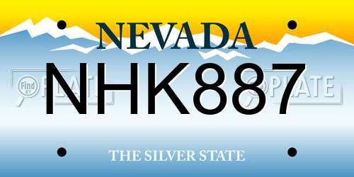 NHK887 Nevada License Plate
