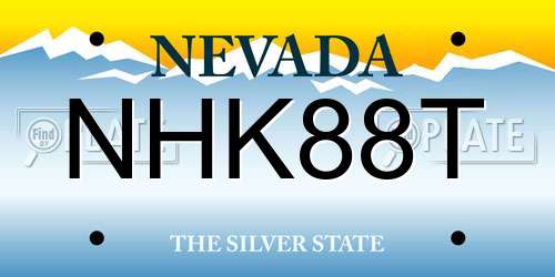 NHK88T Nevada License Plate