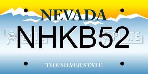 NHKB52 Nevada License Plate