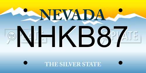 NHKB87 Nevada License Plate