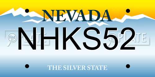 NHKS52 Nevada License Plate