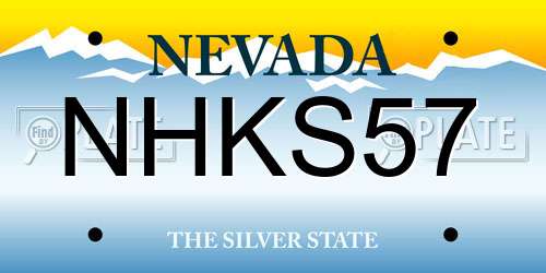 NHKS57 Nevada License Plate