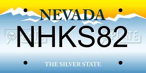 NHKS82 Nevada License Plate