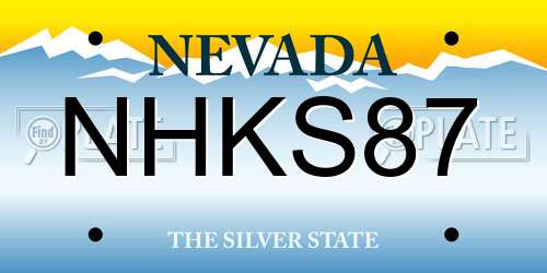 NHKS87 Nevada License Plate