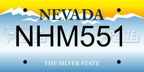 NHM551 Nevada License Plate