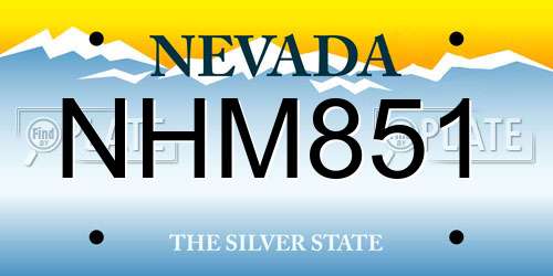 NHM851 Nevada License Plate