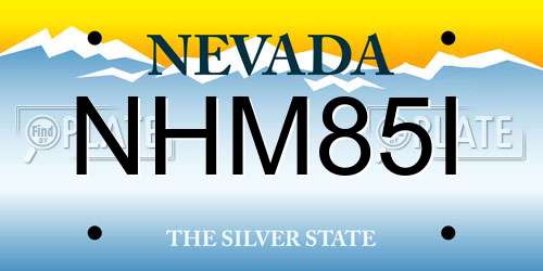 NHM85I Nevada License Plate