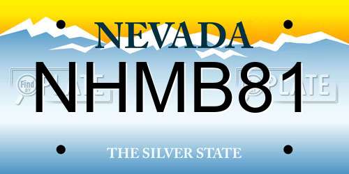 NHMB81 Nevada License Plate