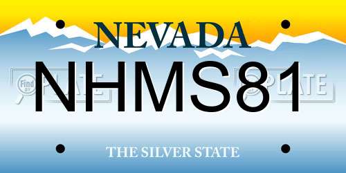 NHMS81 Nevada License Plate
