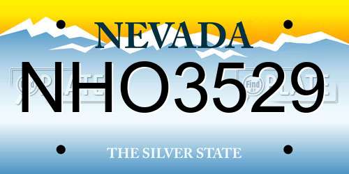 NHO3529 Nevada License Plate