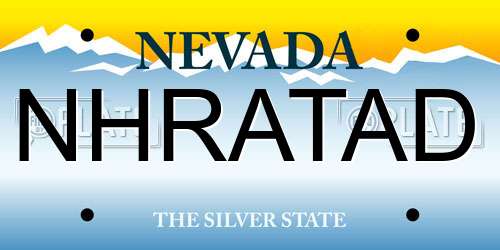 NHRATAD Nevada License Plate