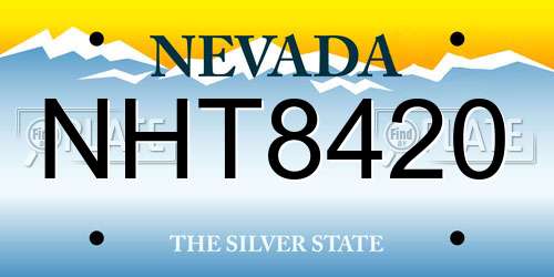 NHT8420 Nevada License Plate