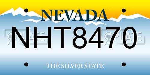 NHT8470 Nevada License Plate