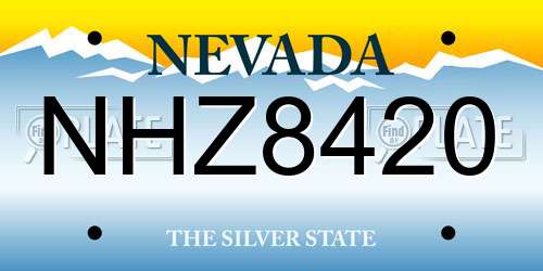 NHZ8420 Nevada License Plate