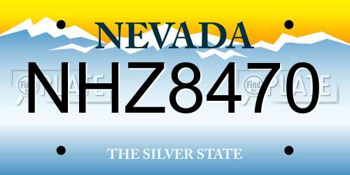 NHZ8470 Nevada License Plate