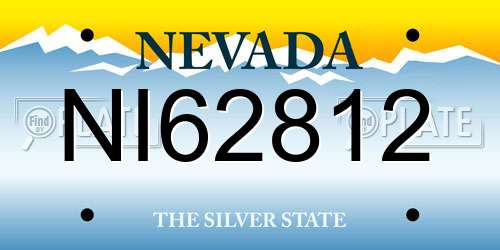 NI62812 Nevada License Plate