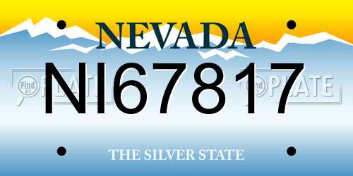 NI67817 Nevada License Plate