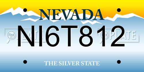 NI6T812 Nevada License Plate