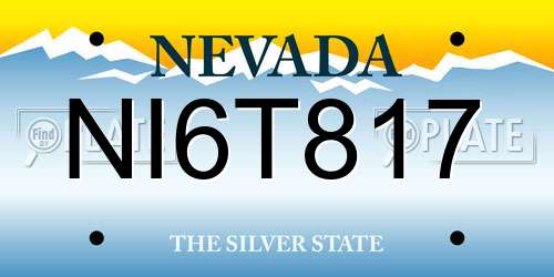 NI6T817 Nevada License Plate