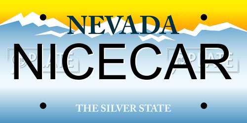 NICECAR Nevada License Plate
