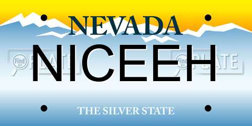 NICEEH Nevada License Plate