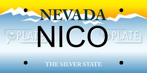 NICO Nevada License Plate