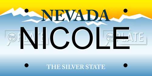 NICOLE Nevada License Plate