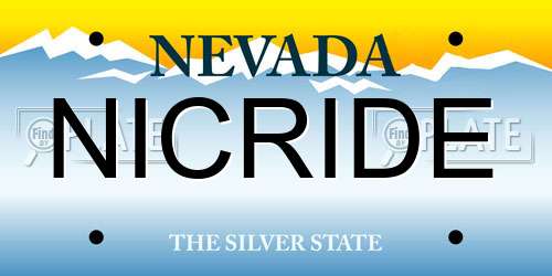 NICRIDE Nevada License Plate