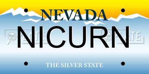 NICURN Nevada License Plate