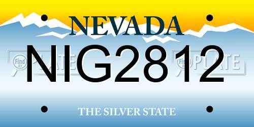 NIG2812 Nevada License Plate