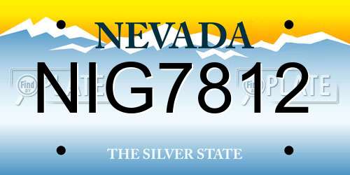 NIG7812 Nevada License Plate