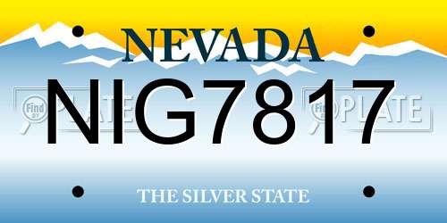 NIG7817 Nevada License Plate