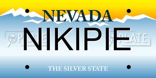 NIKIPIE Nevada License Plate
